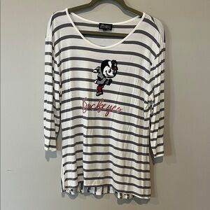 Champion Black and White Striped Buckeyes Top